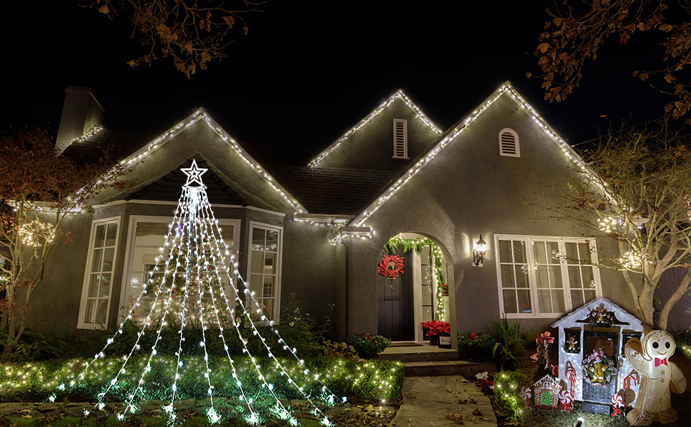 Aokudoni Christmas Decorations Outside, 12.6FT 350 LED 8