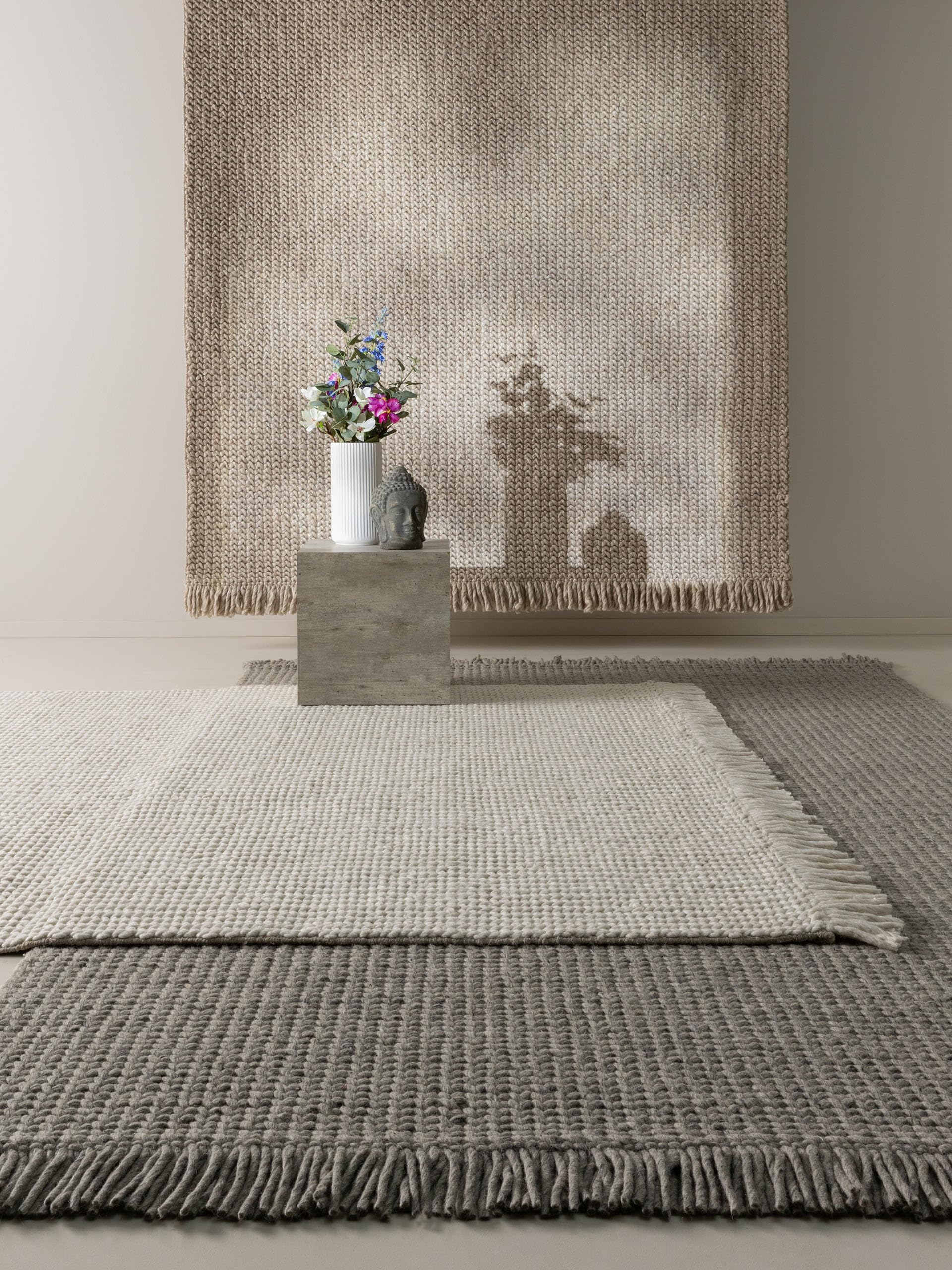 benuta Basic Katoenen Vloerkleed Tom - DonkerBlauw 60x100 cm - Handgeweven woonkamer Tapijt - 100% gerecycled katoen - Rugs voor vloerverwarming geschikt - Rug living room vloerkleden