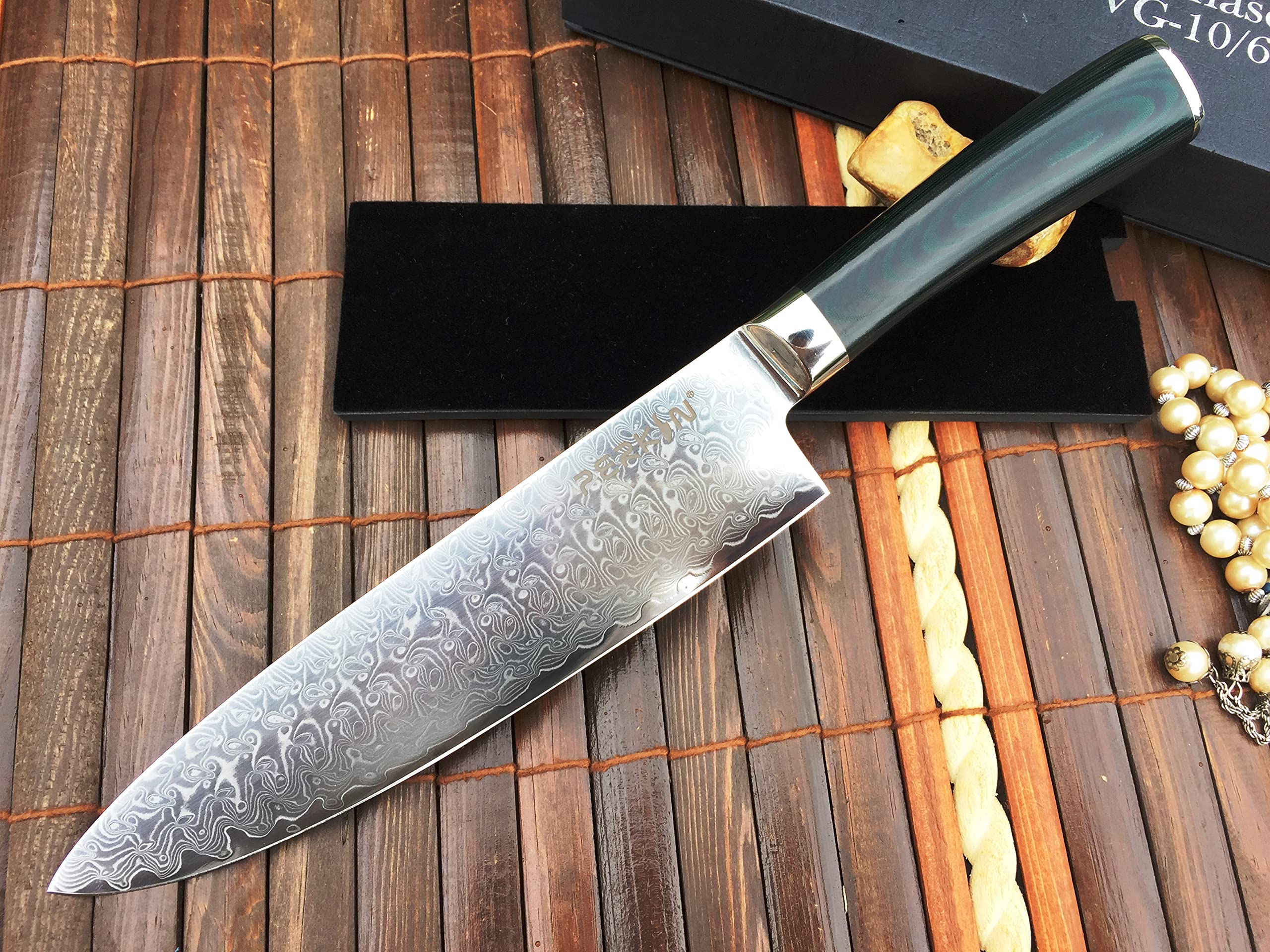 Perkin Damascus Chef Knife Stainless Damascus Steel - LGH