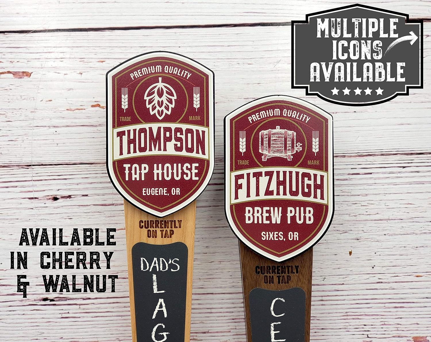 Personalized Tap Handle-Red Label Edition, Laser Engraved Sides