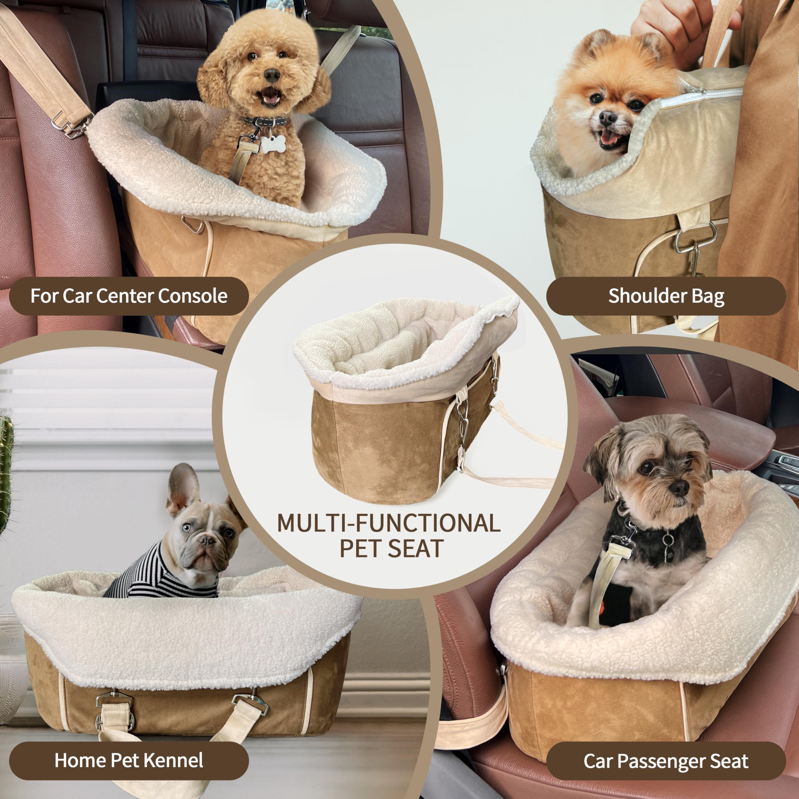 Siège Rehausseur Voiture Johnear Pour Petit Chien Et Chat - Coussin Lavable 2-en-1 Avec Laisse De Sécurité