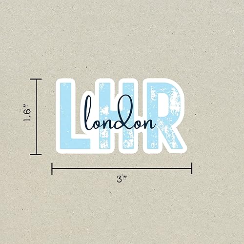 Miniatura 2 de LHR London Heathrow Airport Code Travel Sticker, Multiple Colors, Vinyl Laptop Water Bottle Planner Journal, Places I've Been, Luggage Decal (Pink)