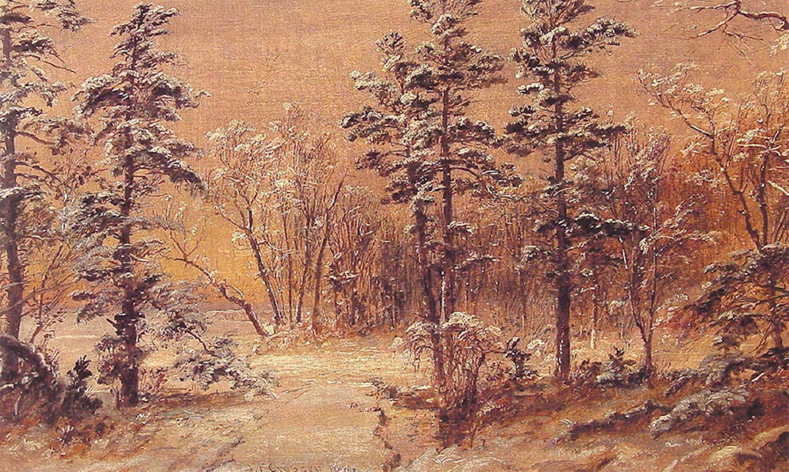 POSTERIIk Famous Modern Artwork Art Mural Winter Woodland Oil Paintings Pictures for Home Decor 60x90cm