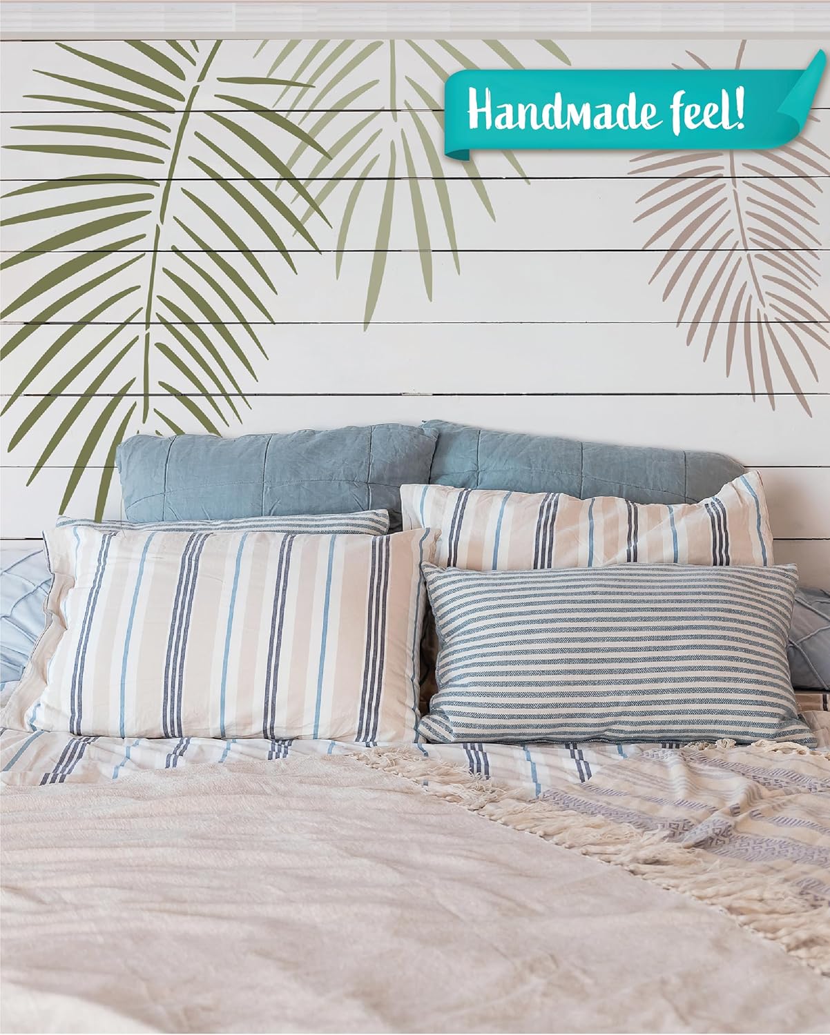 STENCILIT® Palm Leaf Single Wall Stencil - 2 -Pack Mixed Sizes, Modern Wall Stencil for Painting Large Pattern, Palm Frond Stencil, Huge Stencil Leaves