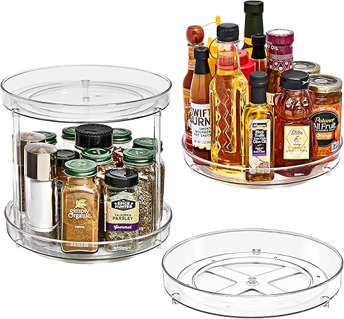 Sorbus Lazy Susan - Juego organizador Lazy Susan para organizar el refrigerador Tocadiscos giratorios Lazy Susan para nevera, despensa,