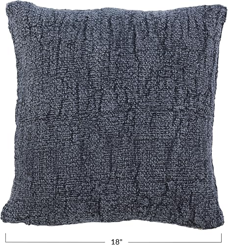 Miniatura 4 de Creative Co-Op Funda de almohada de seda lavada a la piedra y algodón tejido, color carbón