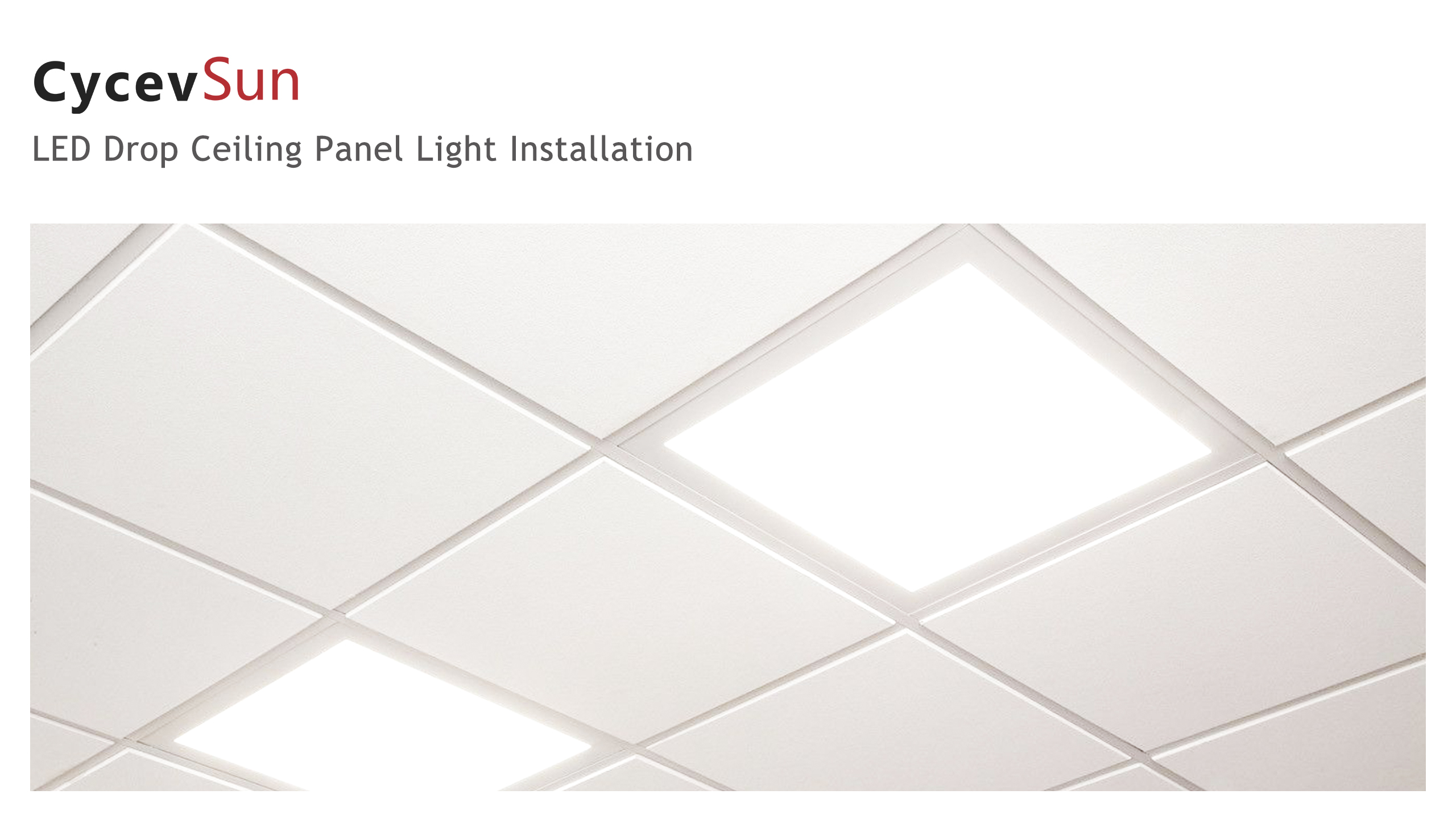Image of CycevSun 2x2 LED Flat Panel Light Drop Ceiling, 0-10V Dimmable, 8 Pack