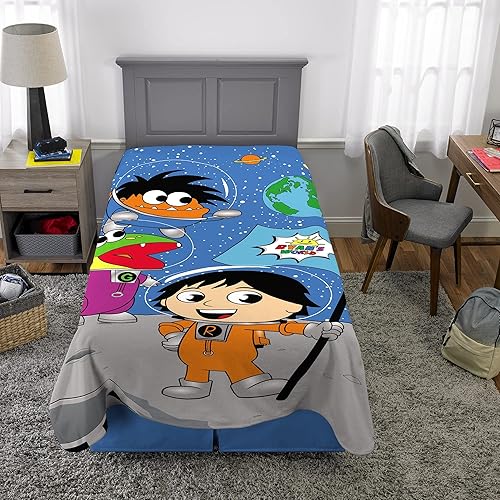 Miniatura 2 de Ryans World Kids - Manta roja de felpa tamaño individualmatrimonial 62 x 90 pulgadas azul Moon Walk