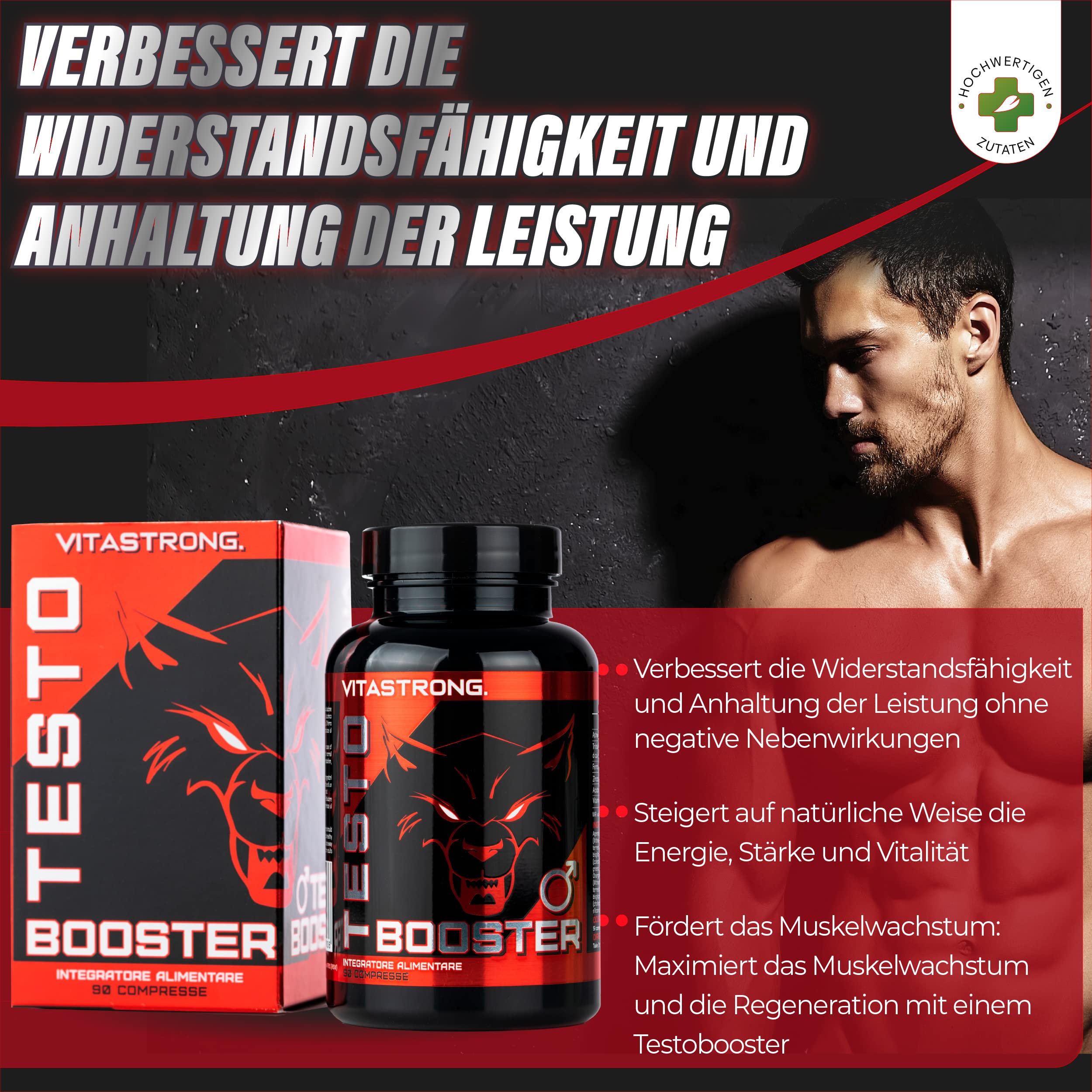Vitastrong TestoBooster mit Tribulus Terrestris und Ashwagandha Original