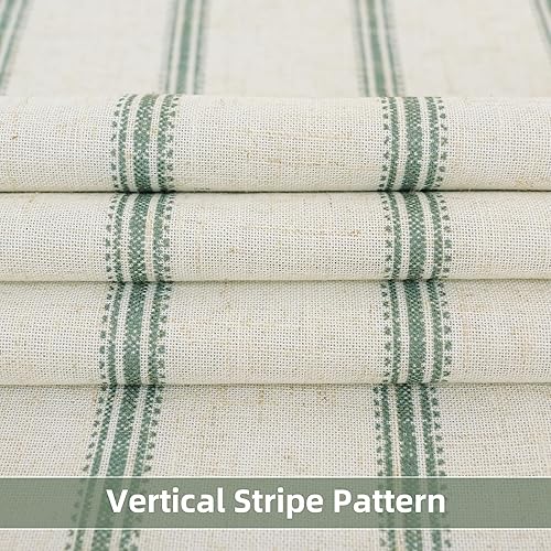 Vista 93 de DriftAway Cortinas opacas de mezcla de lino de 63 pulgadas de largo para dormitorio, cortinas de lino con estampado de rayas verticales, con Gris