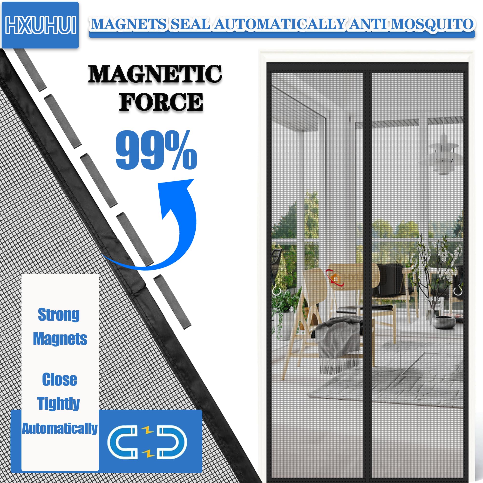Zanzariera Magnetica Porta Finestra Nero 260x240cm Tenda Zanzariera Magnetica per Porta Magnetico Chiusura Automatica Tendina Anti Zanzare Impedendo Agli Insetti Di Entrare