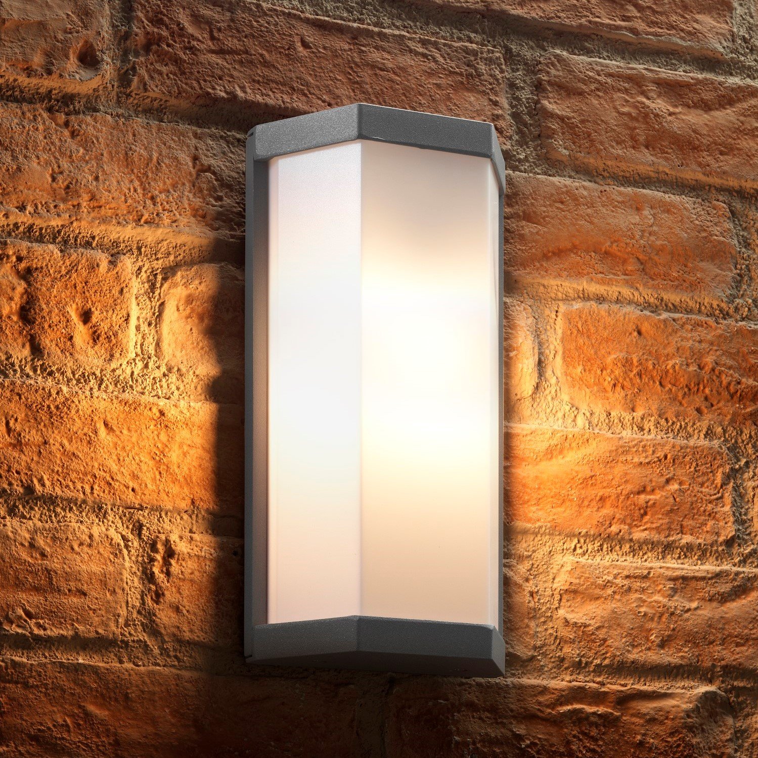Auraglow 5W Futuristic Outdoor Wall LightColebyWarm White from B&Q