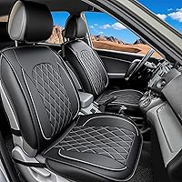Vista 19 de LINGVIDO - Fundas de piel sintética para asientos de automóviles, protector deportivo e impermeable para vehículos, ajuste universal para Beige