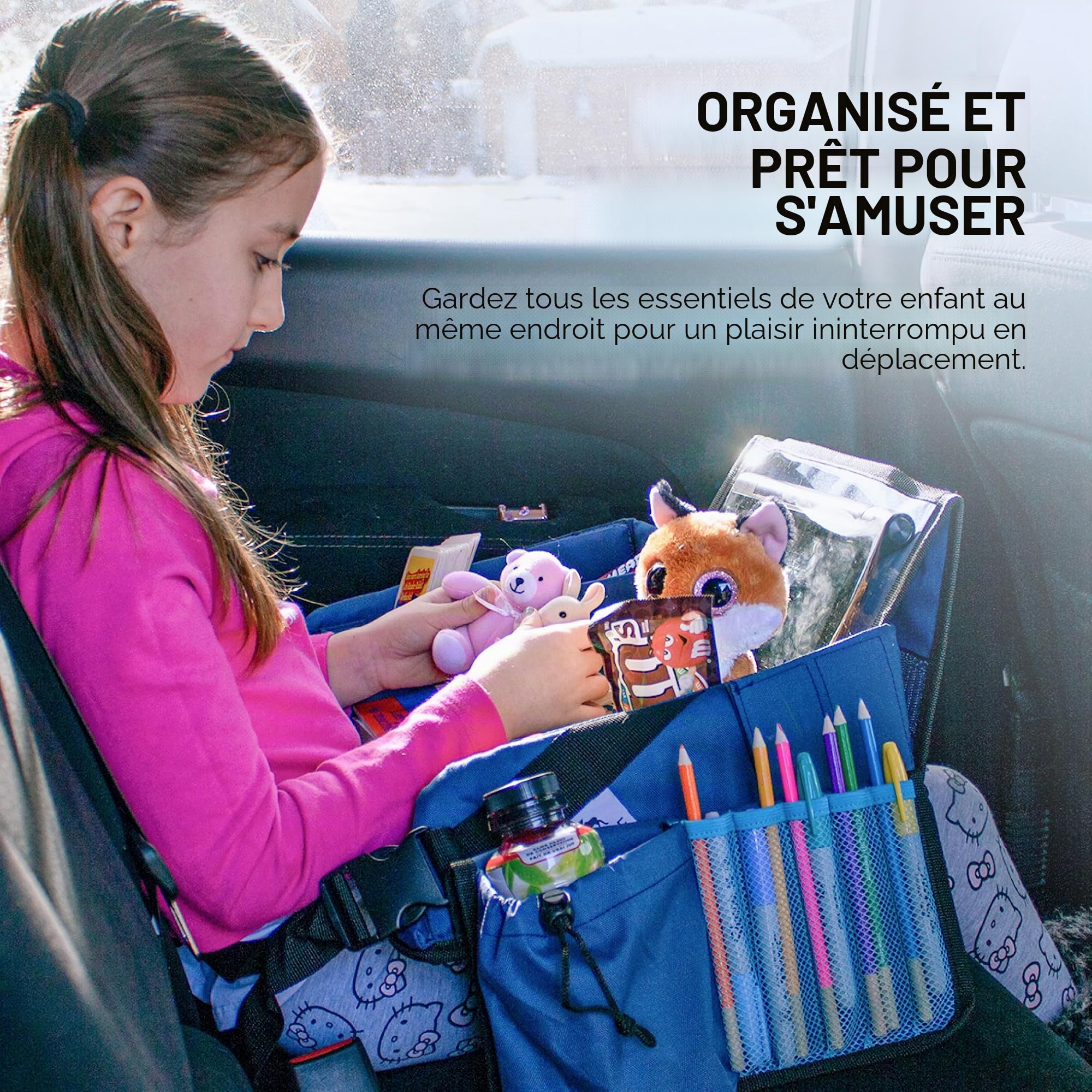 DMoose Siège auto pour table et tout-petits, plateau de voyage pour siège auto, plateau pour avion, accessoires essentiels de bureau de voyage, plateau de table pour enfants Road Trip Activities