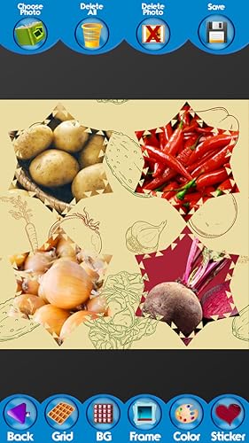 Colagem de fotografia de vegetais