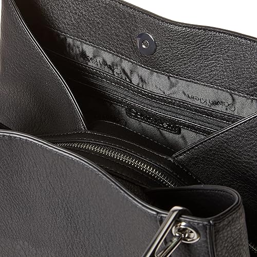 Miniatura 7 de Calvin Klein Bolso de hombro con triple compartimento de Ellie Negro/Plateado, negro, plateado (Black/Silver Combo), Nailon negro/plateado,