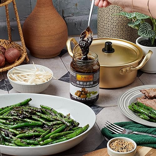 Vista 13 de Lee Kum Kee Salsa de ajo y frijoles negros (13 onzas – 1 paquete), aromática y salada, perfecta para adobos, estofado, salsas para saltear y cocinar