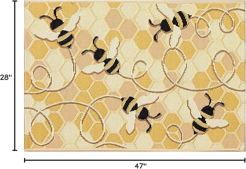 Miniatura 2 de Liora Manne Esencia - Tapete lavable a máquina, antideslizante, de perfil bajo, para interiores y exteriores, transicional, novedoso, jardín,