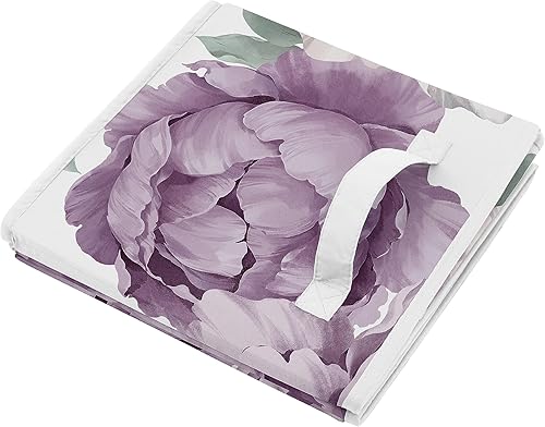 Miniatura 4 de Sweet Jojo Designs Cubos de almacenamiento plegables de tela para niñas, color morado lavanda, bohemio, Shabby Chic Floral Girl, cajas
