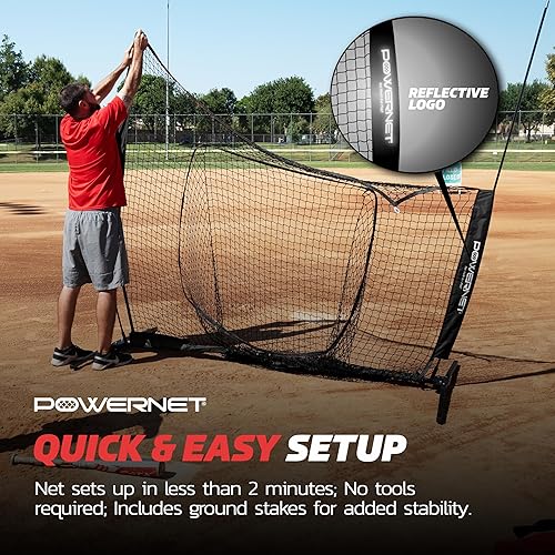 Miniatura 6 de PowerNet Red XLP PRO de 8 x 8 pulgadas con marco de una sola pieza  Gran red de lanzamiento de béisbol sóftbol  Pitching, bateo de bateo de campo,