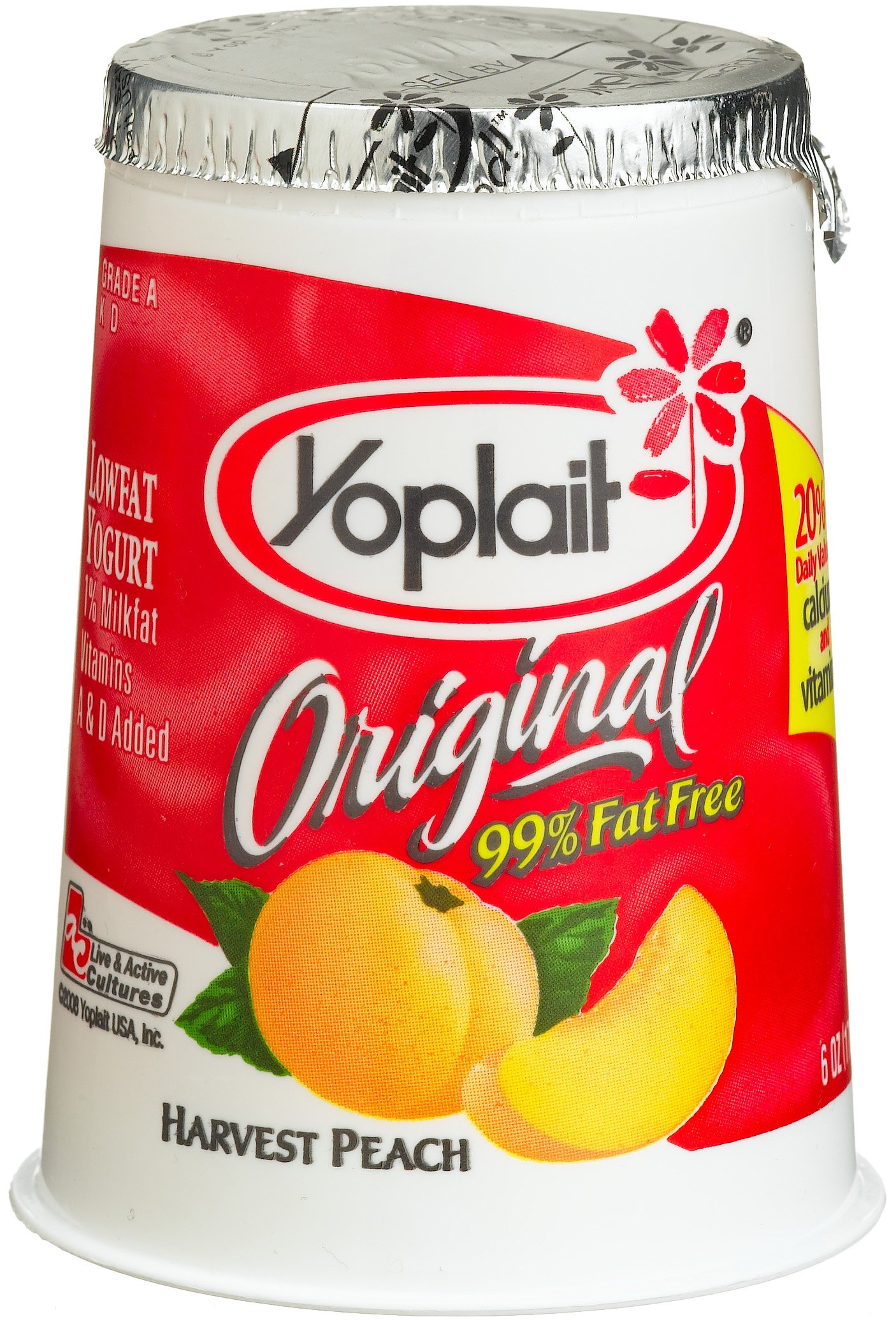 Yoplait Yogurt Peach Original, 6-Ounce Cups (Pack of 12)