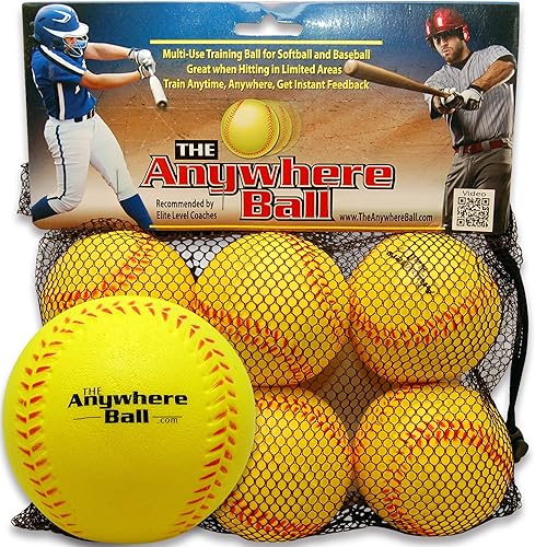 The Anywhere Ball - Pelota de entrenamiento de espuma de béisbol y sóftbol (paquete de 6)