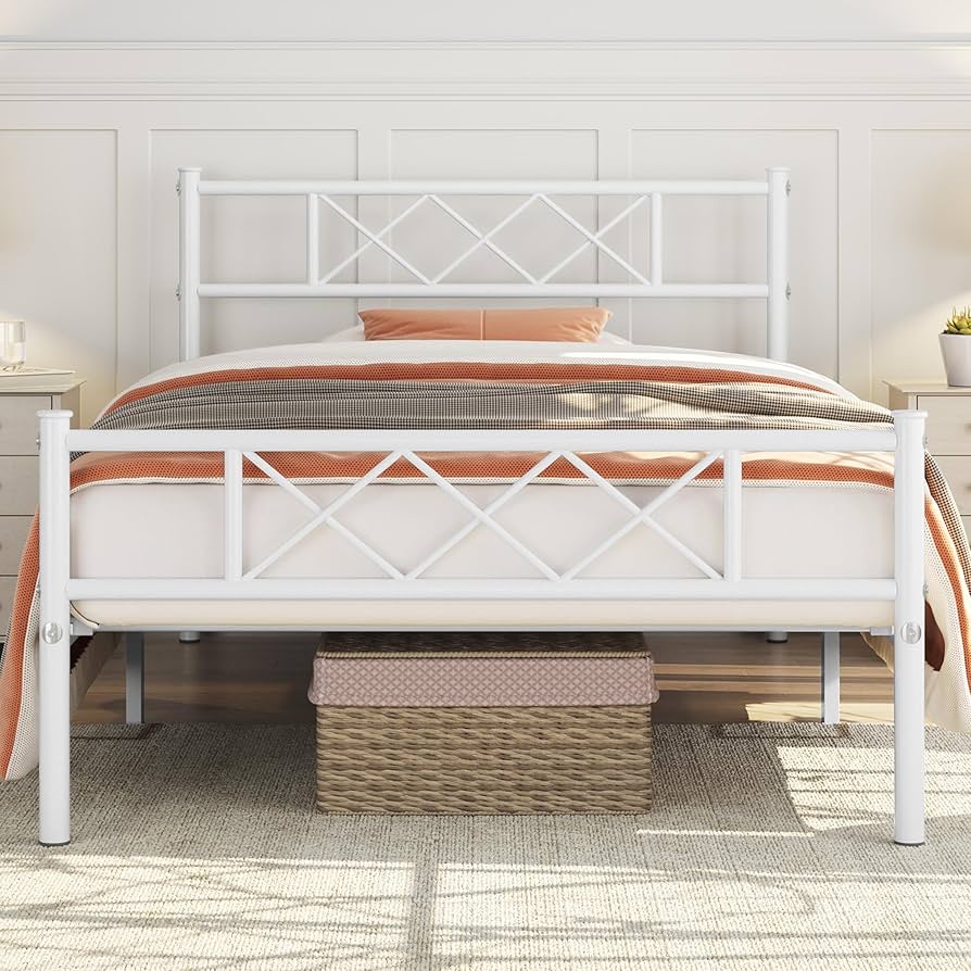 Amazon.com: Yaheetech Twin Size Metal Platform Bed Frame with