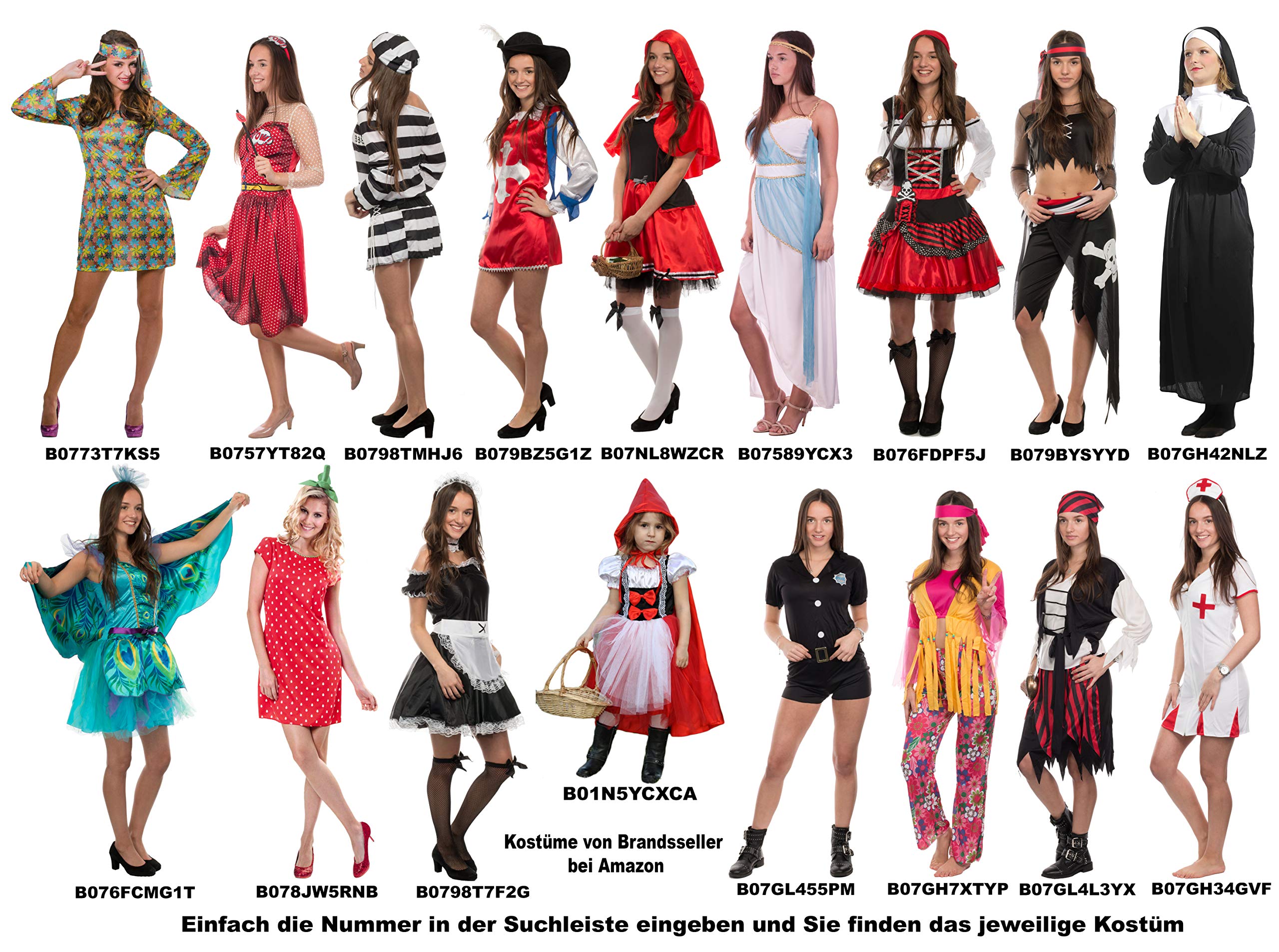 Karnival Costumes 81098 50er Jahre Damenkostüm - Pinker Punktrock Mit Halstuch, Größe S