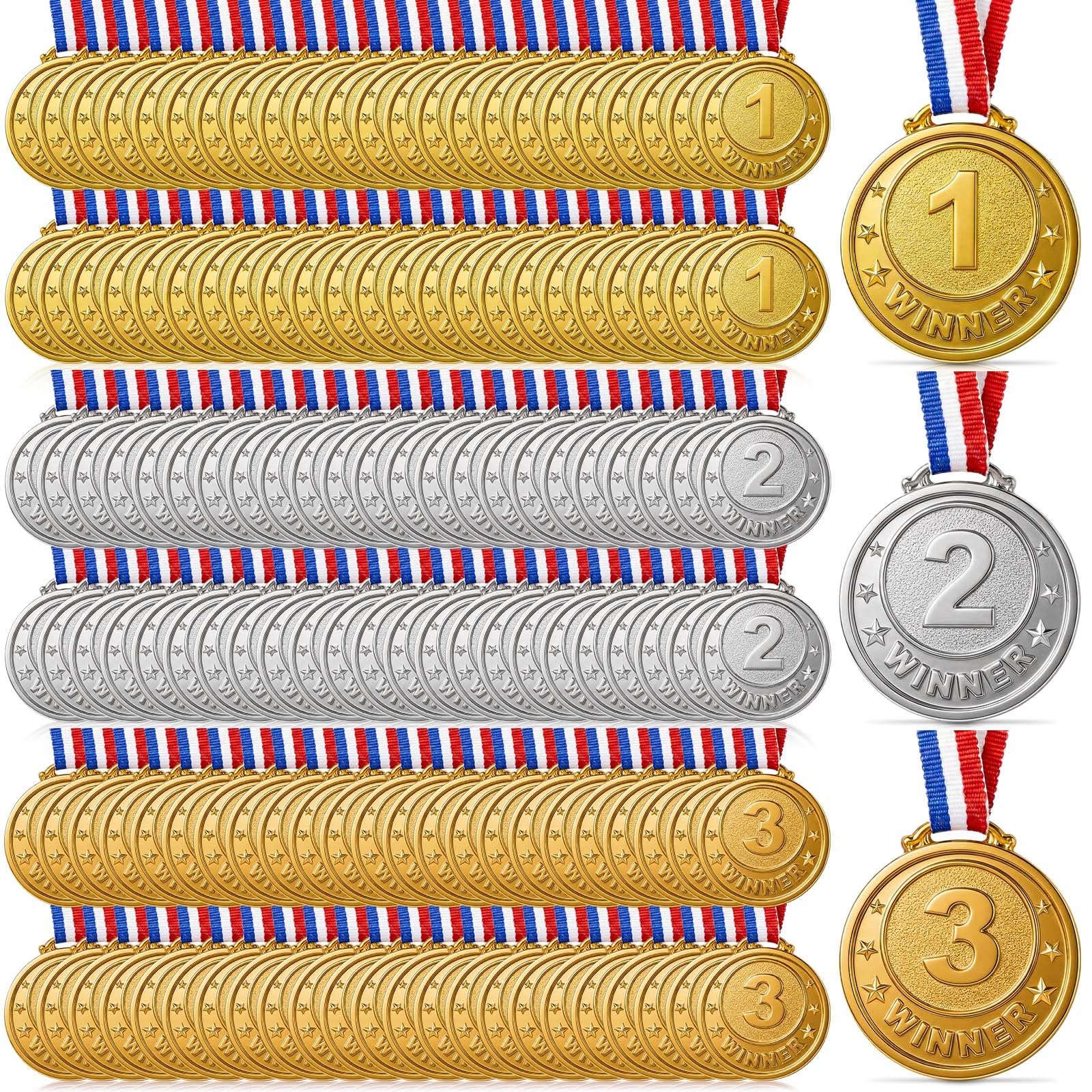 300 Stück Gold Silber Bronze Award Medaillen Metall Gewinner Award Medaillen mit Nackenband 1. 2. 3. Preis Medaille Gewinner Medaille für Erwachsene, Wettbewerbe Party Favor, Buchstabieren