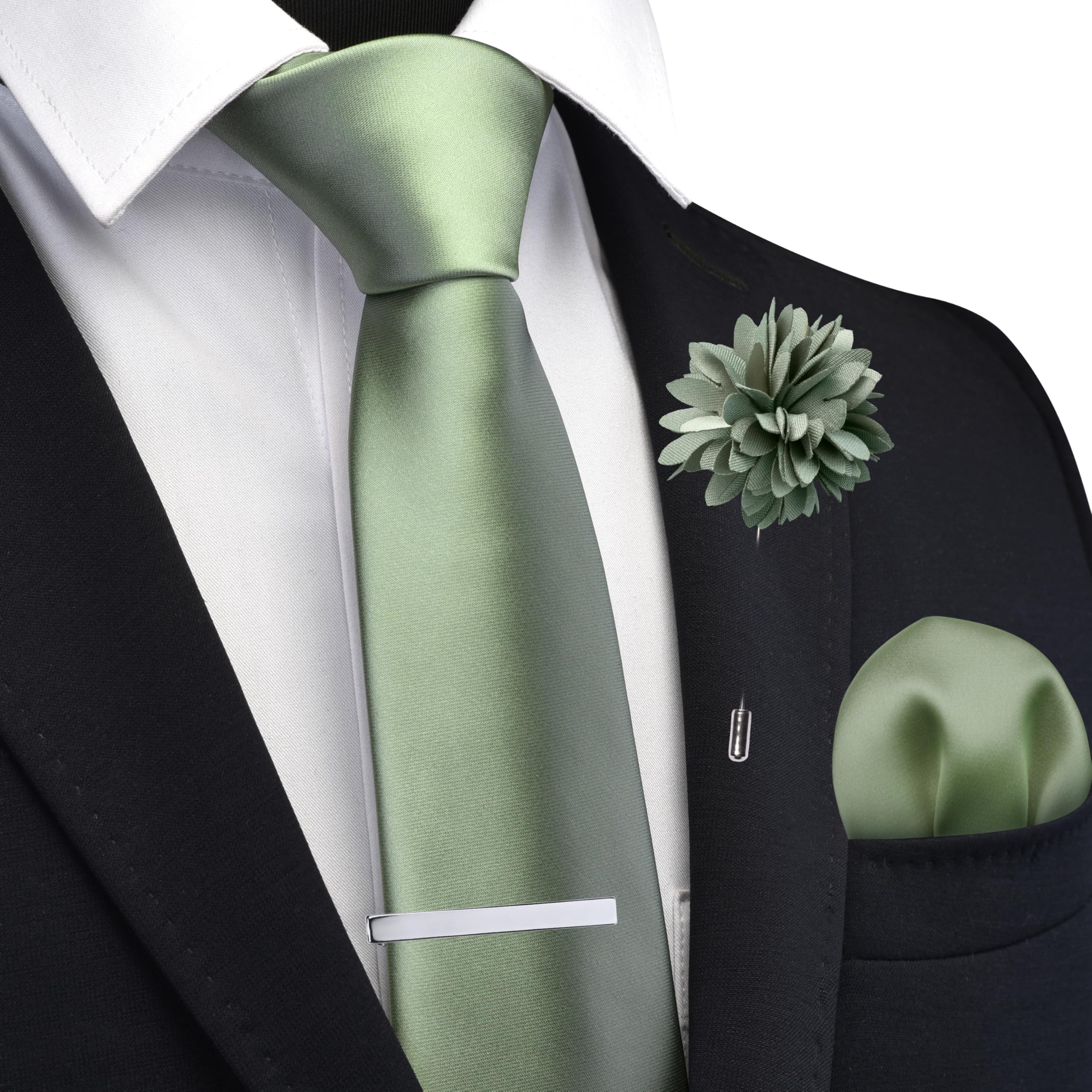 Branduce Krawatten- und Anstecknadel-Set für Herren, 8 cm