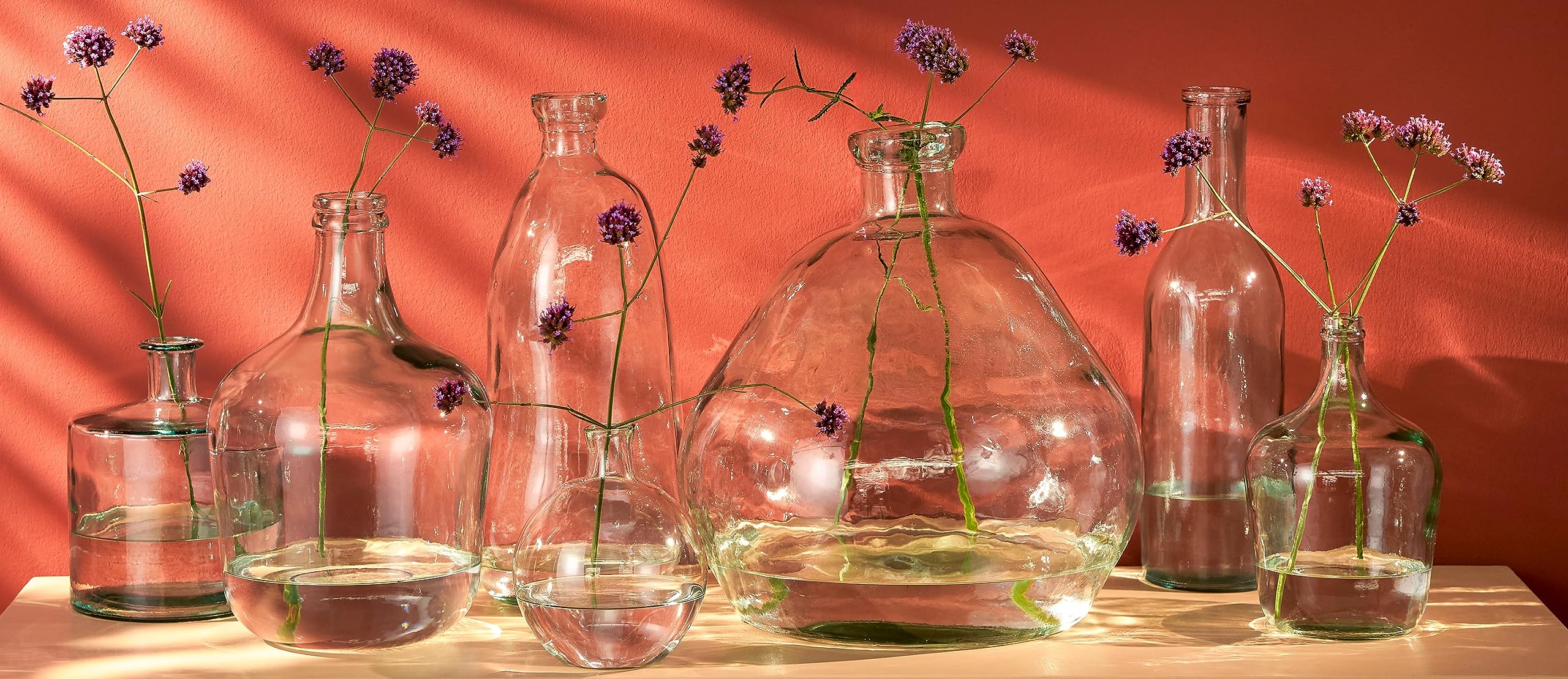 MICA Decorations Diego Botella de Cristal/jarrón, H. 42 cm D. 27 cm