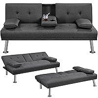 Yaheetech Divano Convertibile in Letto con 2 Cuscini Divano Letto Pieghevole 3 in
