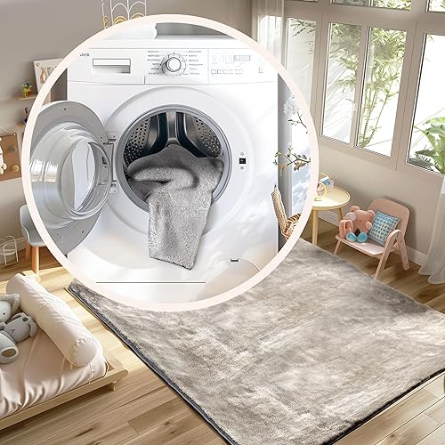 Miniatura 2 de nuLOOM Loni - Alfombra de pasillo sólida lavable a máquina, 2 pies 6 pulgadas x 8 pies, color gris claro