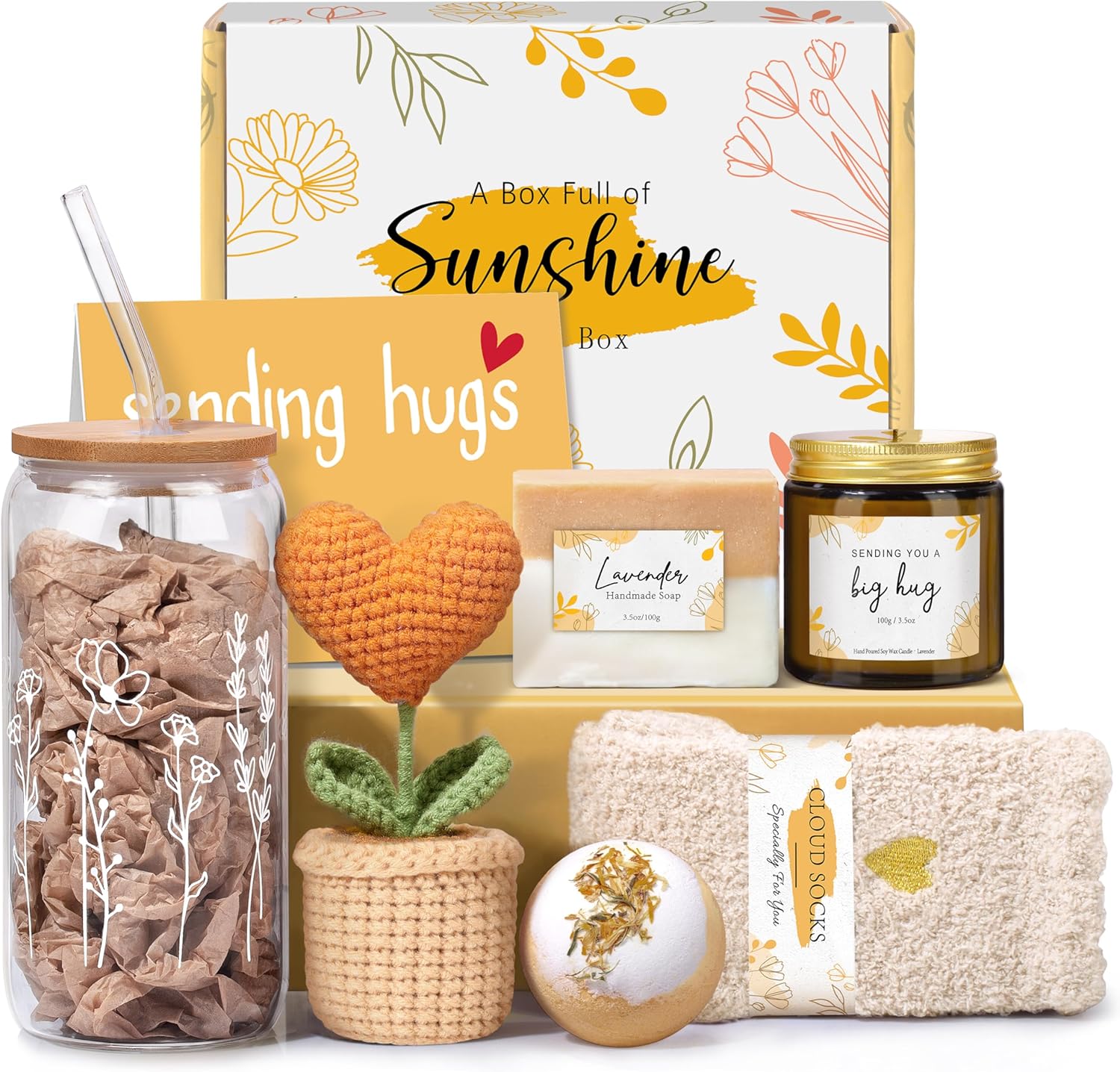 Gift Baskets for Women, Get Well Soon Gifts Basket for Women, Sympathy and Thinking of You Gifts After Surgery Recovery, Care Package for Woman Mom Her Wife Friend Sister