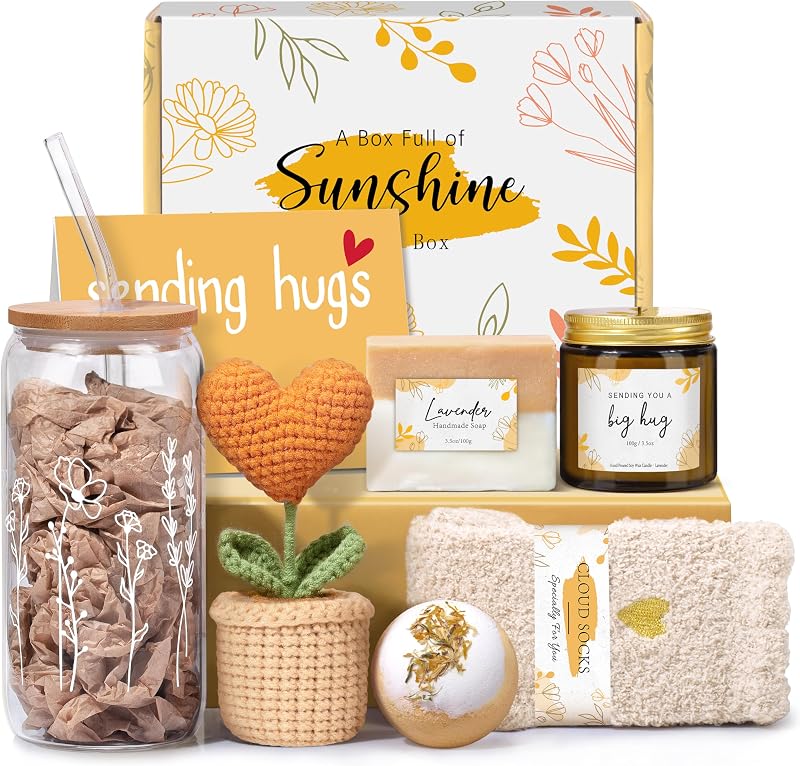 Lepiche Kit-presente feminino com caneca de vidro, vela de lavanda e acessórios, 8 itens