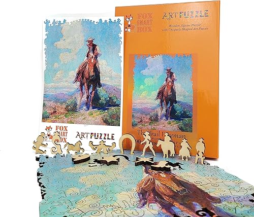 Miniatura 3 de Rompecabezas de madera para adultos, piezas de forma única, fabricado en los Estados Unidos por FoxSmartBox - 190 piezas - The Trail Foreman