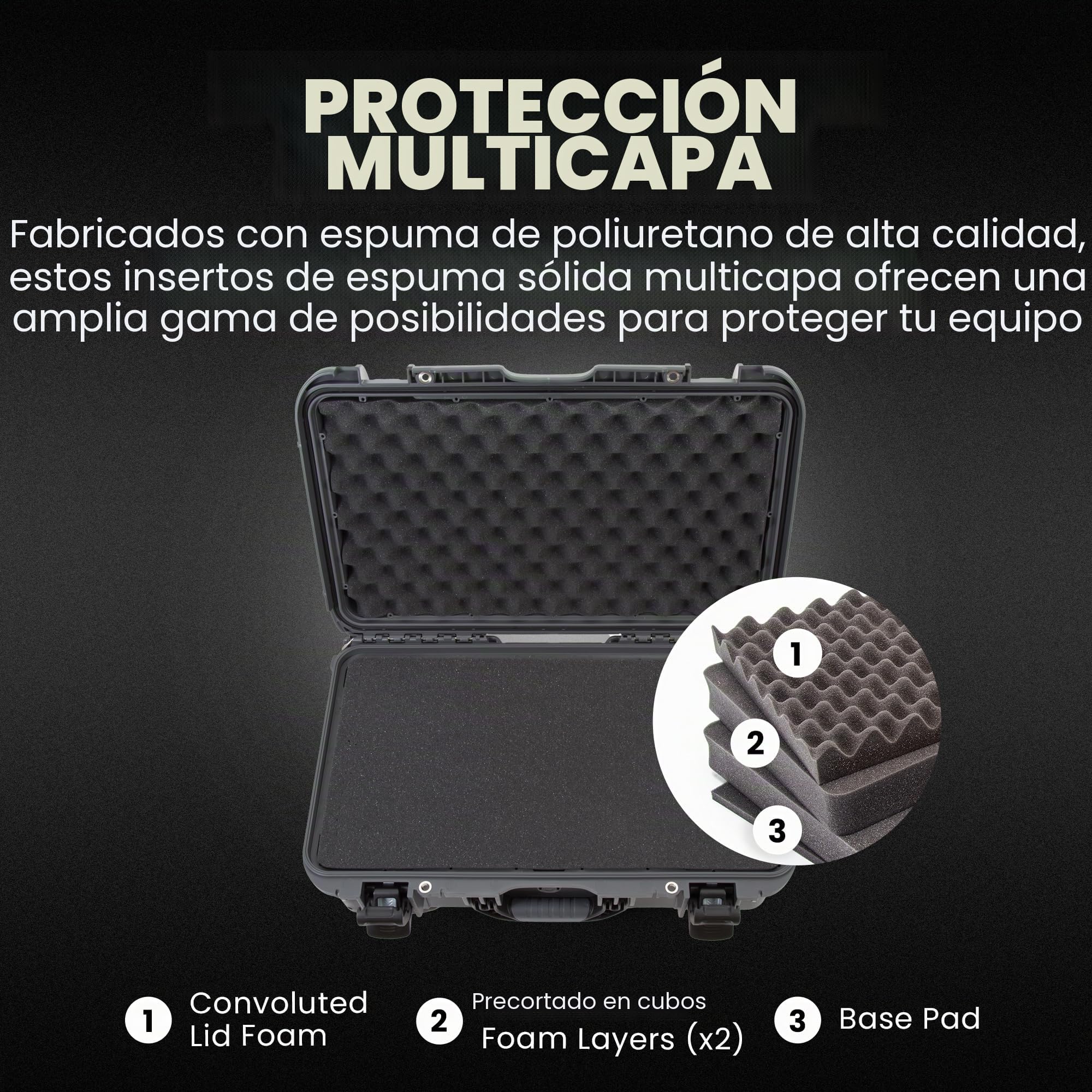 NANUK 935 - Maleta Protectora Ligera e Impermeable de Resina NK-7, con Ruedas e Inserto de Espuma Personalizable (56 cm x 36 cm x 23 cm) Homologada como Equipaje de Mano (Grafito)