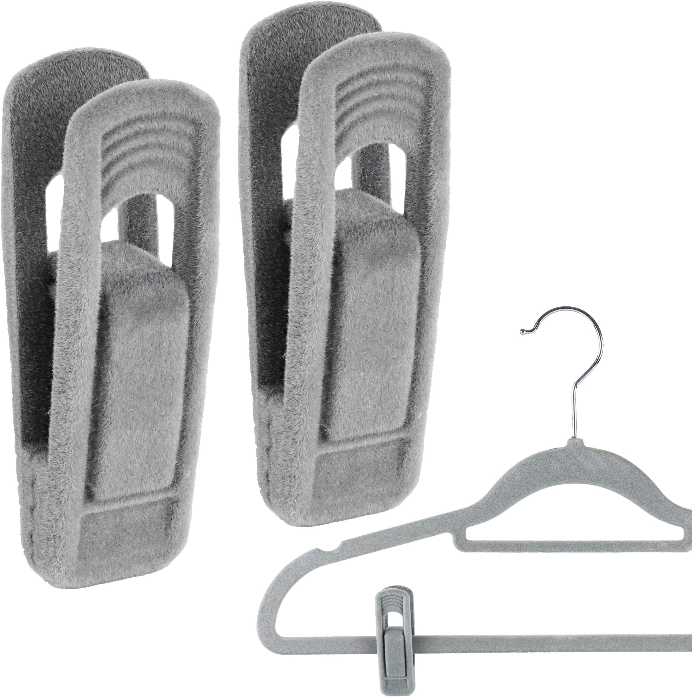 The Hanger Store 40 Grey Clips for Velvet Flocked Hangers Trousers & Skirts - Choose Colour