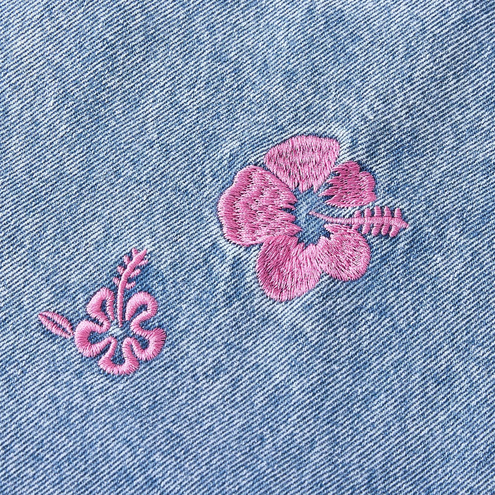 Vaqueros Baggy para Niñas,Cintura Alta Elástica Pierna Ancha Pantalones de Denim con Bordado de Floral Casual Hip Hop Jeans Holgados Recto Pantalon Vaquero con Bolsillos para Niños 6-13 Años