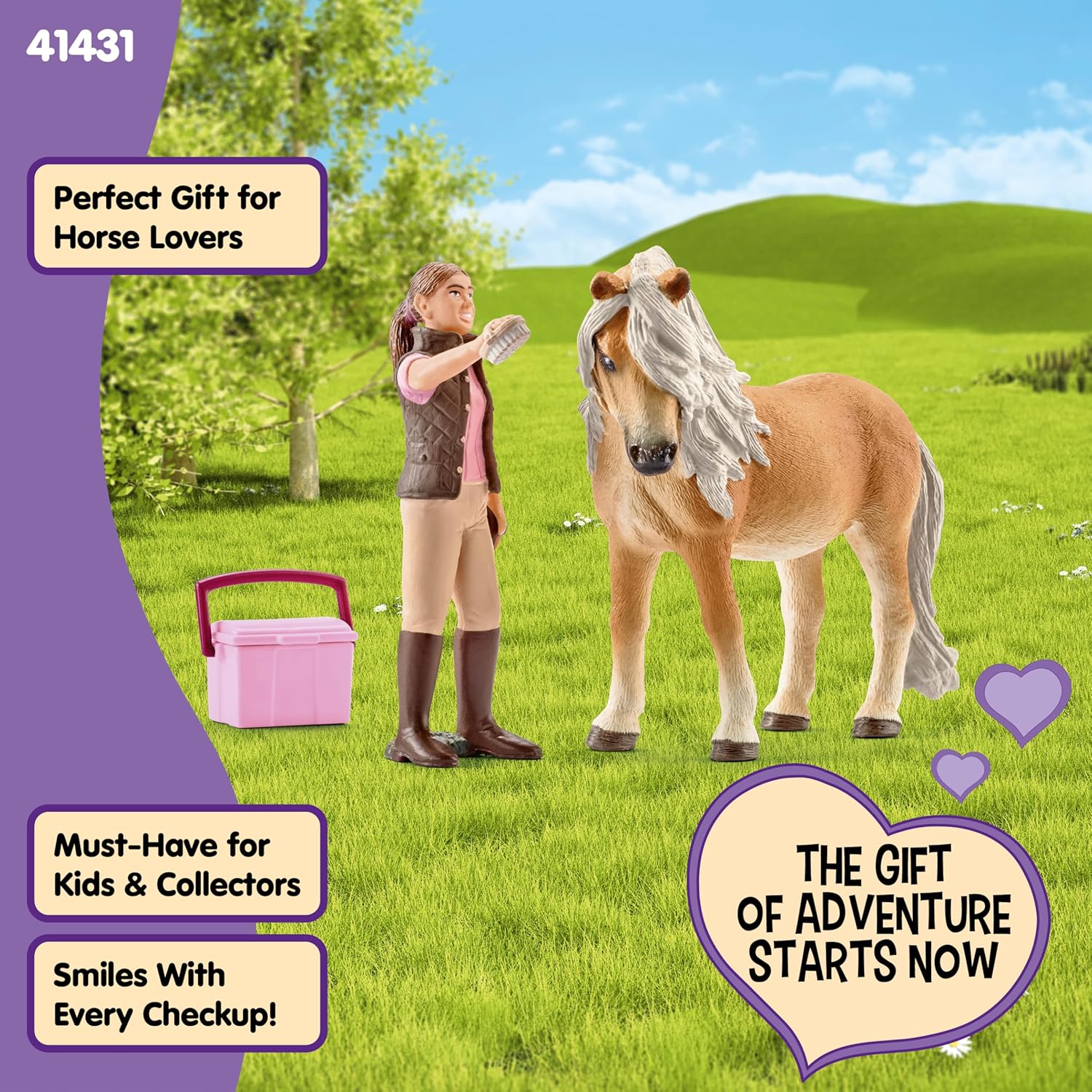 Schleich Horse Club Horse Toy for Girls and Boys Ages 5+, Groom with Icelandic Pony