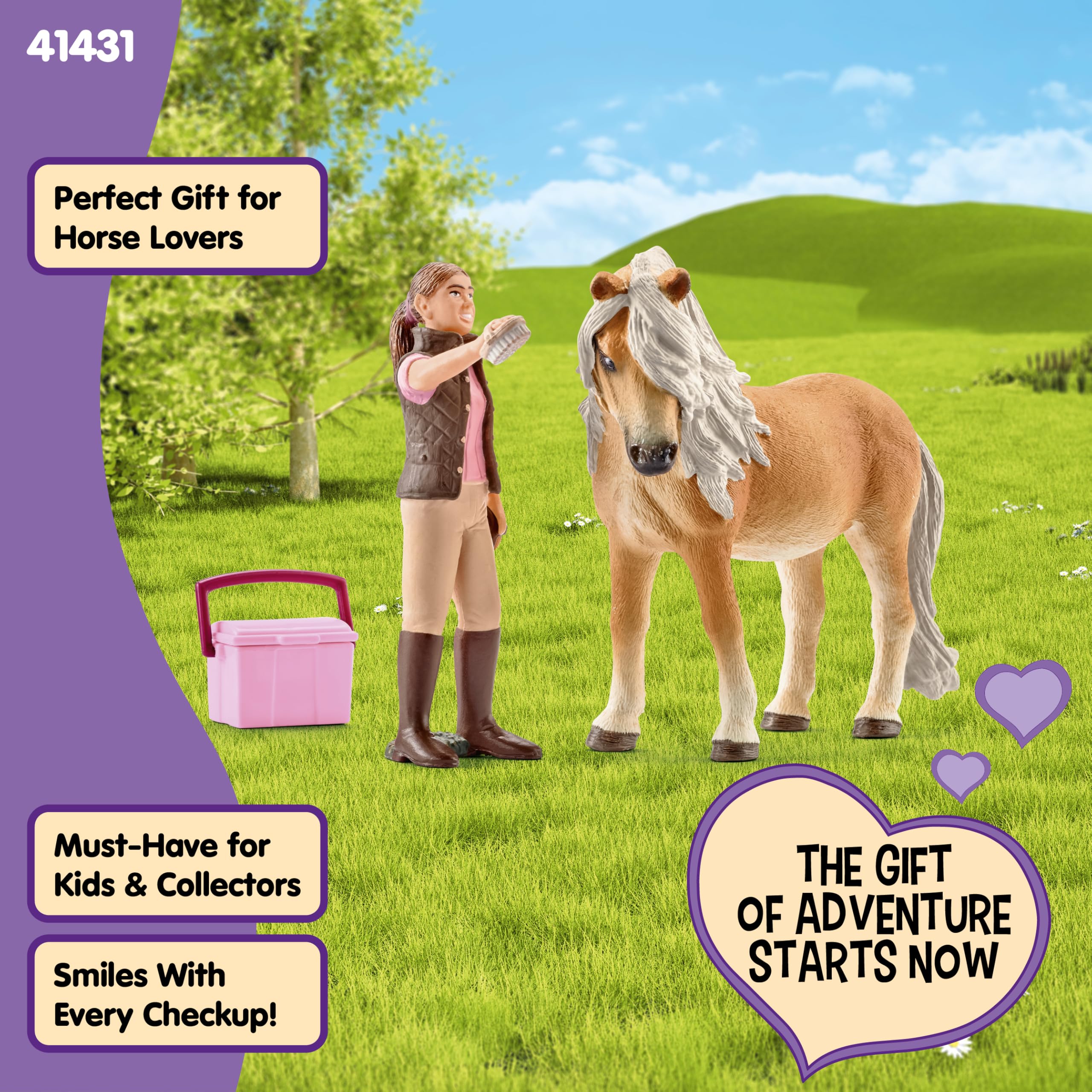 Schleich 41431 Pan młody z klaczą kuca islandzkiego, od 5 lat, HORSE CLUB - Zestaw do zabawy, 19 x 5 x 17 cm