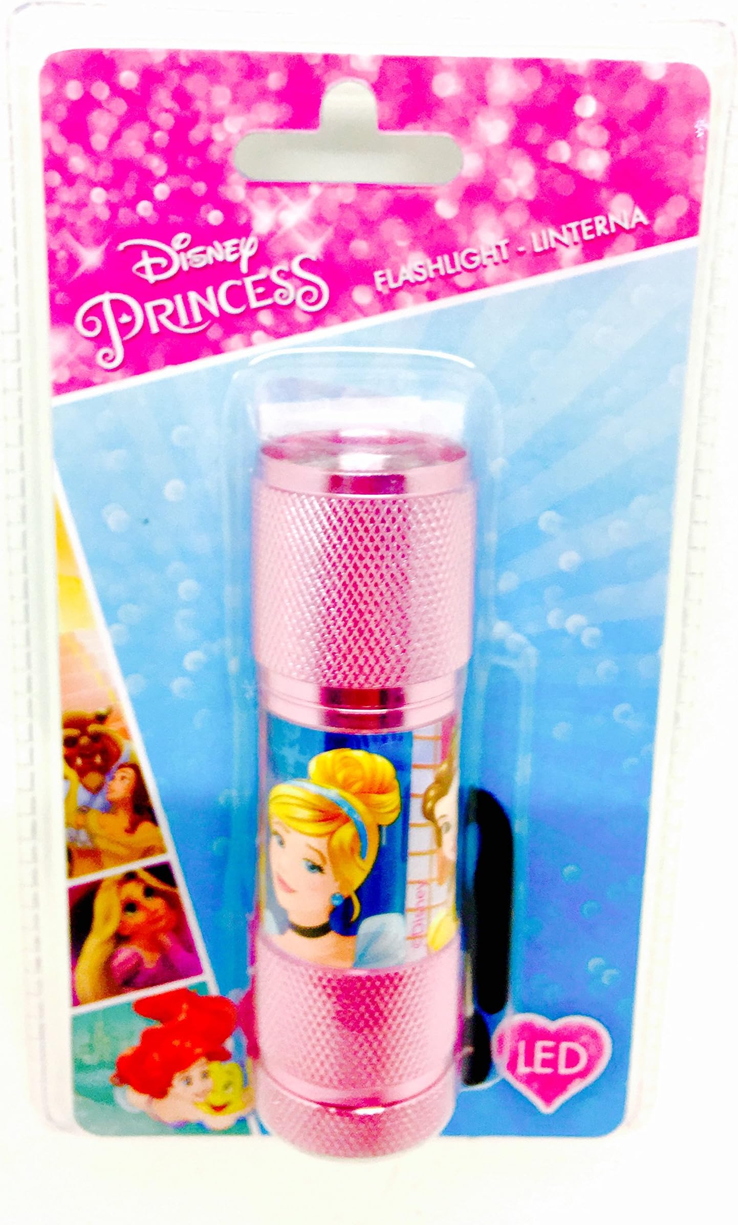 Disney / Character Mini Metal LED Flashlight Torch with Wrist Strap - Disney Princess