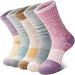 Anlisim Merino Wool Hiking Socks for Women Thermal Winter Warm Boot Work Cushion Socks 5 Pairs