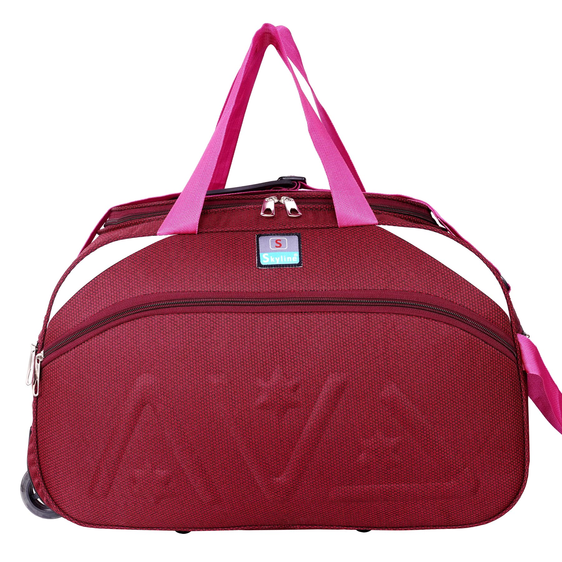 Skyline Duffel Bag 65 LTR Travel Duffle Bag with Wheels - 22" - Unisex Travel Essential (Red)-image-5