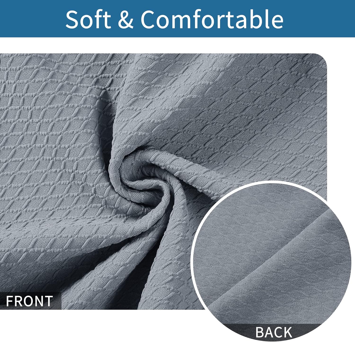 Smiry Seat Covers for Dining Room Chairs Set of 2, Stretch Jacquard Dining Chair Covers Removable Washable Slipcovers Protector, Grey