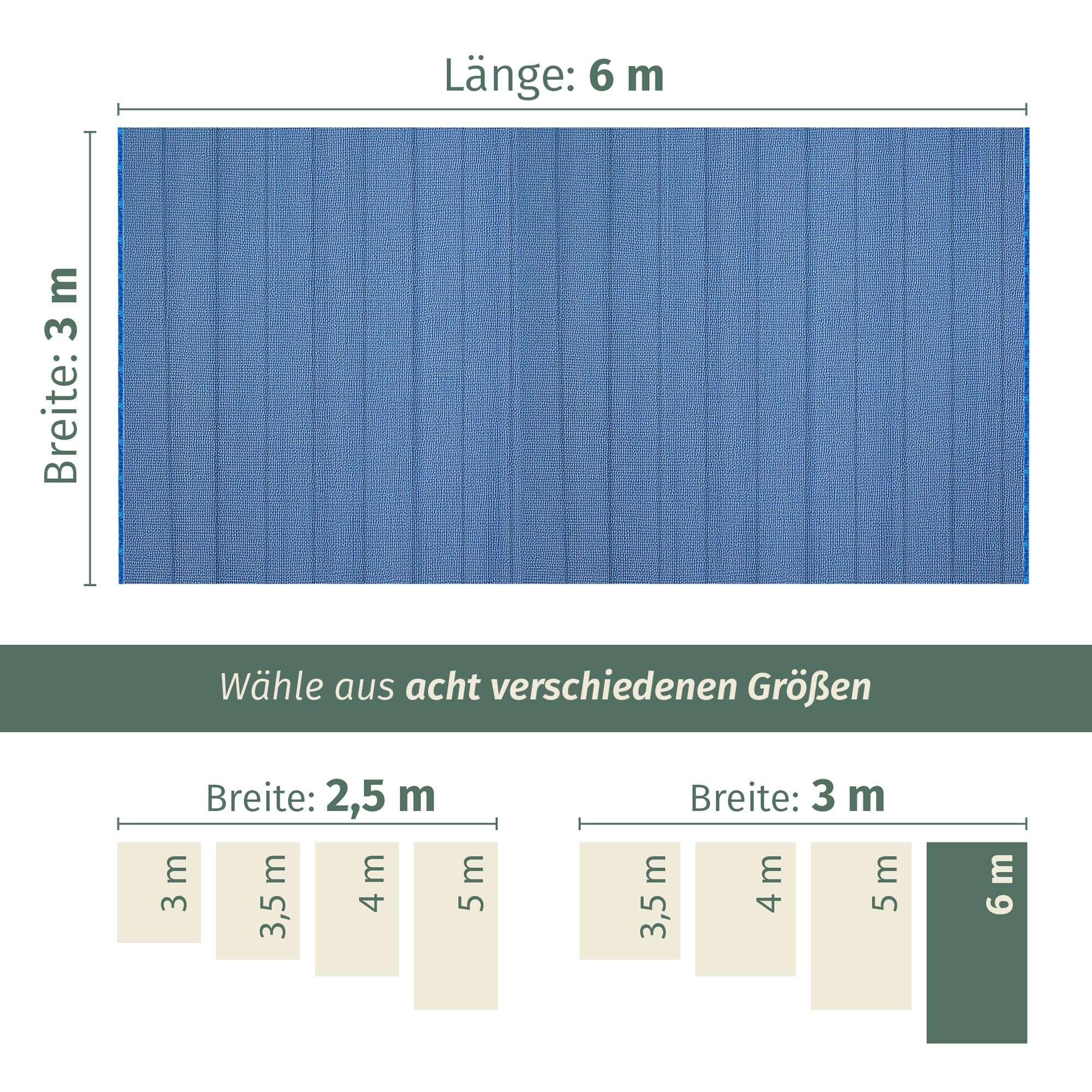 Dywan namiotowy, jasnoniebieski, 300 x 600 cm (300 g/m² PP), odporny na działanie warunków atmosferycznych, do użytku na zewnątrz, oddychający, łatwy do prania