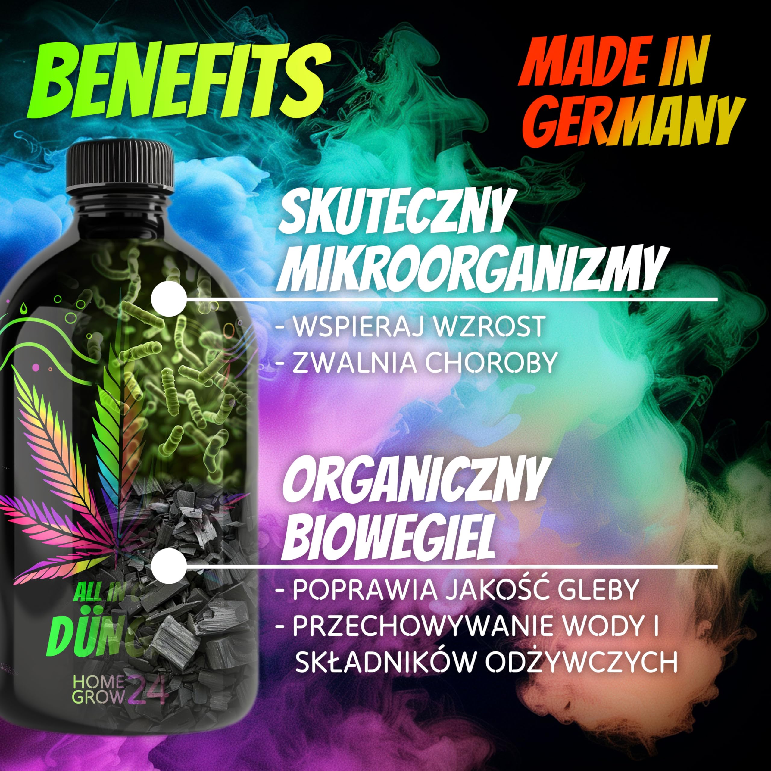 Homegrow24 Nawóz do Konopi w Uprawie Wewnętrznej i Zewnętrznej dla Roślin Konopi w Fazie Wzrostu i Kwitnienia BIOlogical Organic Grow & Bloom Hemp Fertiliser I Zestaw Startowy