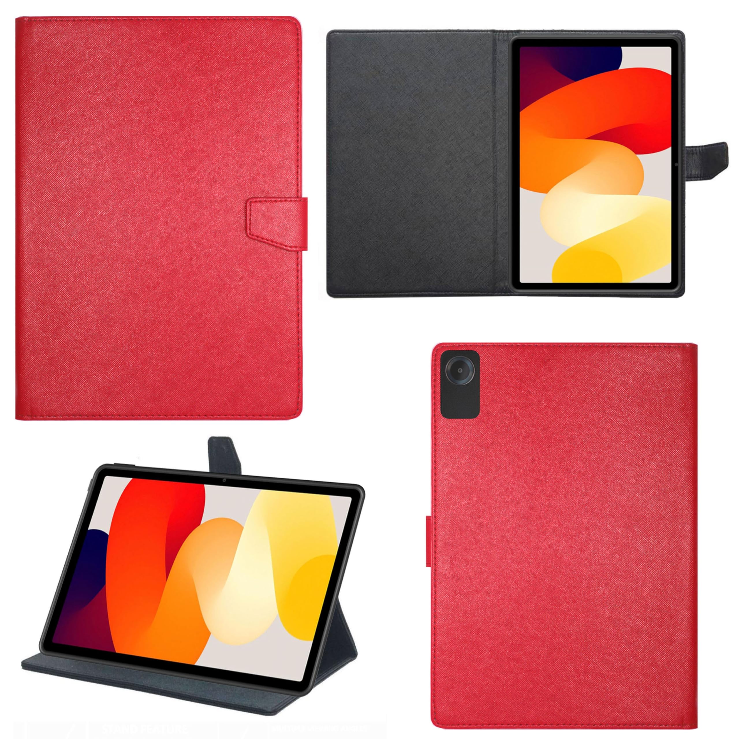 Zaoma Pattern Multi Protective Pu Leather Case with Viewing Stand Flip Cover Compatible for Xiaomi Redmi Pad SE 11 inch Tablet - MER FLIP (SERPAD_MERRED) (B0D47S52PH) Amazon Price History, Amazon Price Tracker