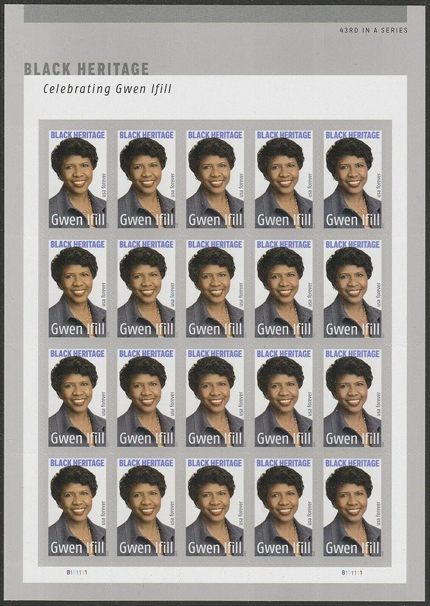 Gwen Ifill Black Heritage (Sheet of 20) First-Class Mail Forever Postage Stamps Scott 5432