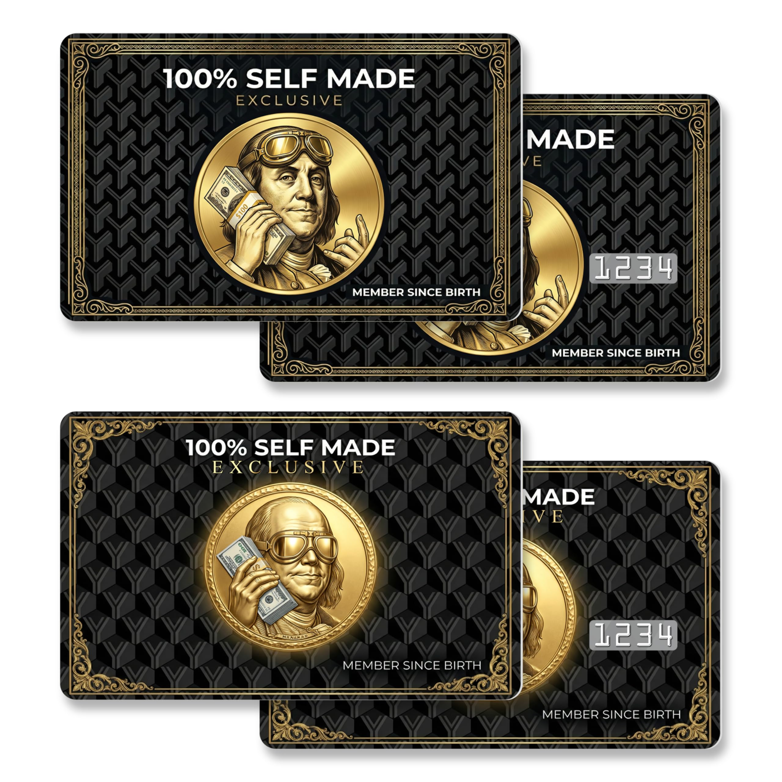 Credit Card Skin, Funny Express, 4 Pcs in 1 - Debit Card Skin, Bank, EBT, Metro, Key Card - Removable, Credit Card Sticker